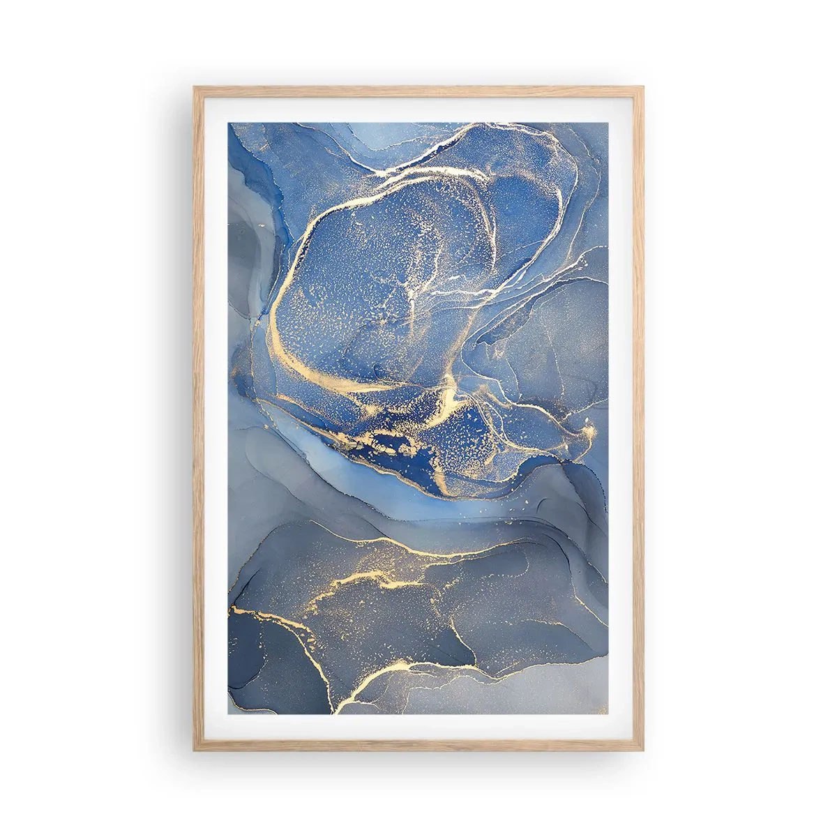 Plakat i ramme af lyst egetræ - Guldstøv - 61x91 cm