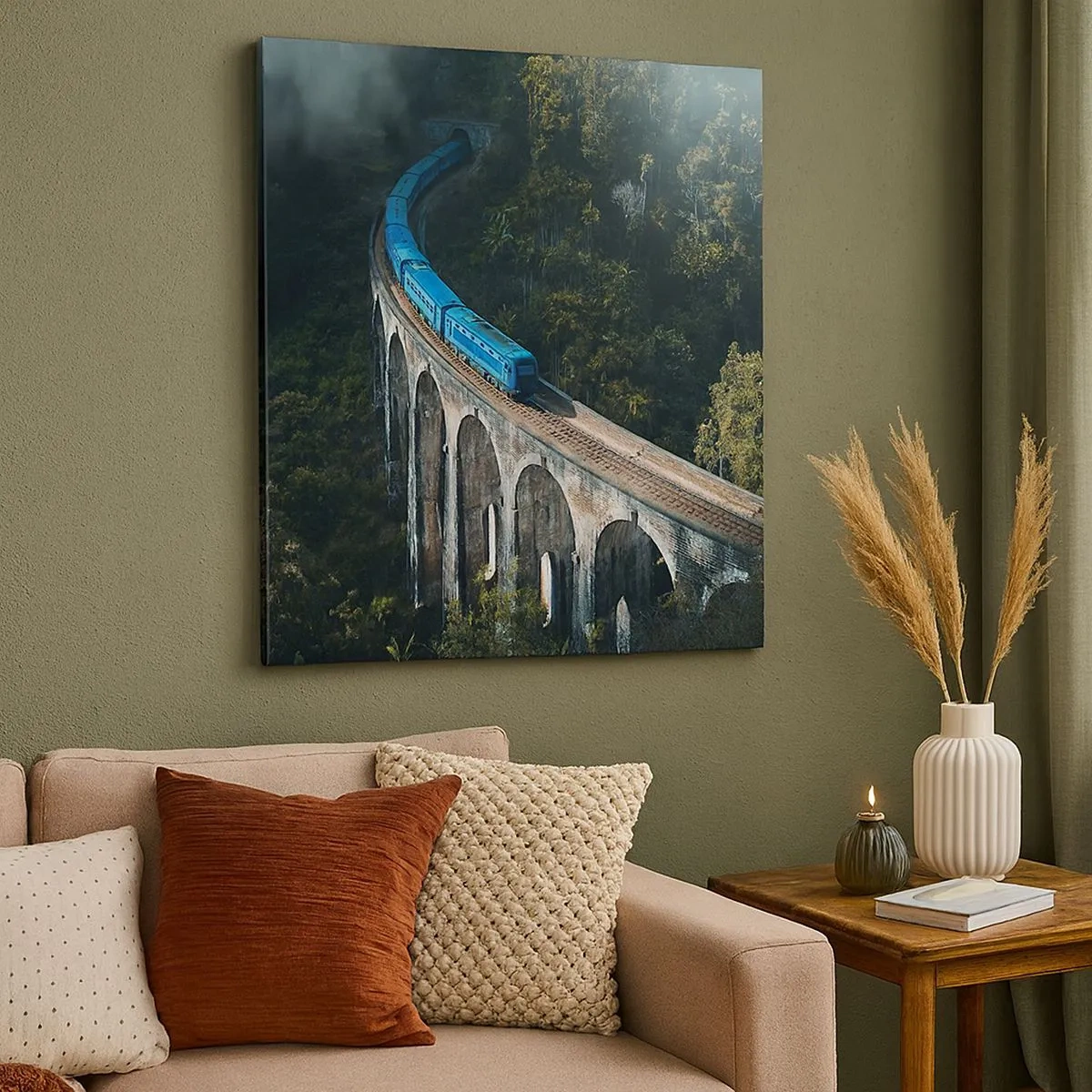 Lærredstryk - Billede på lærred - Tog til naturen - 30x30 cm