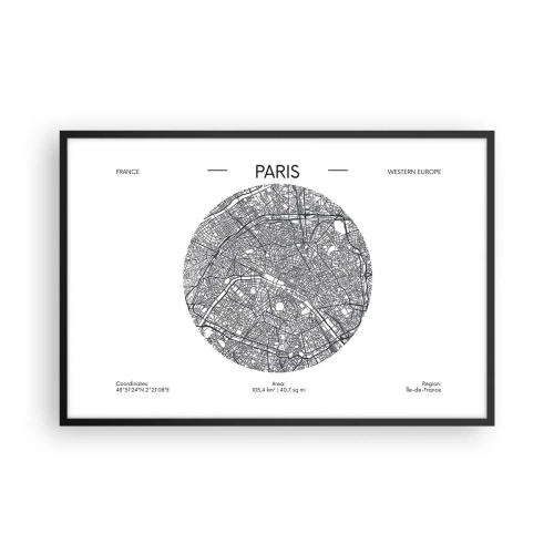 Plakat i sort ramme - Paris' anatomi - 91x61 cm