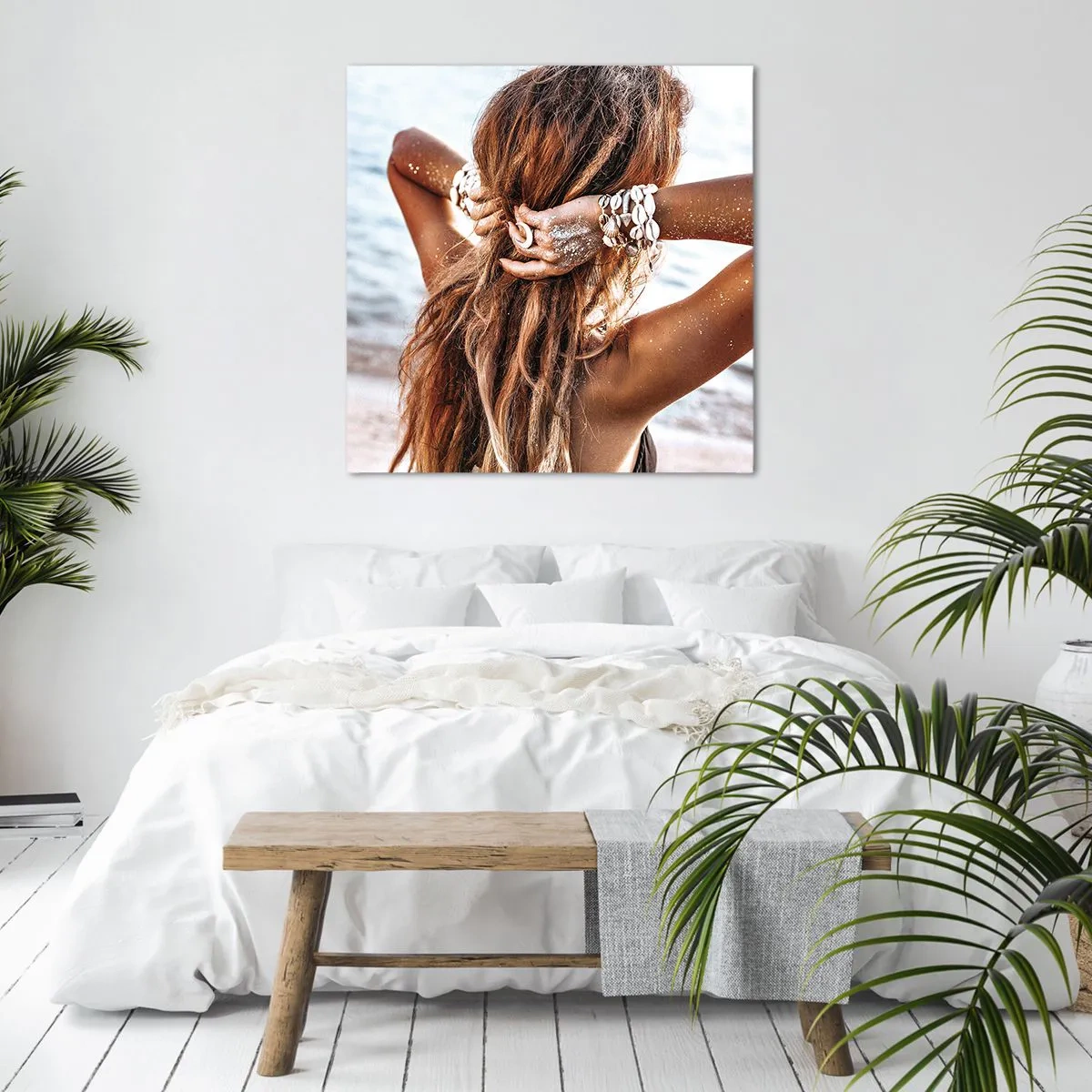 Lærredstryk - Billede på lærred - Søster af vand og solskin - 40x40 cm