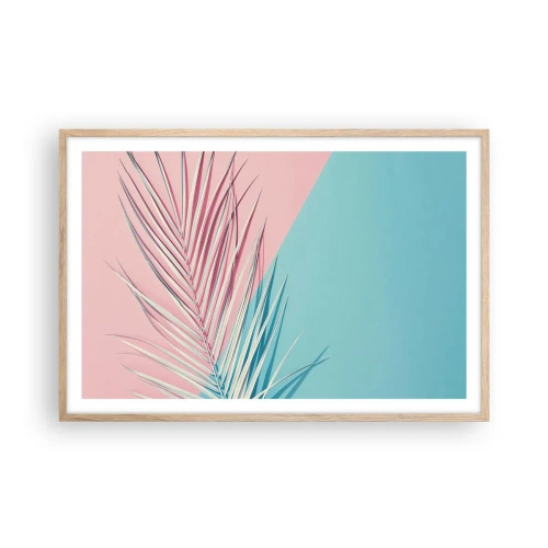 Plakat i ramme af lyst egetræ - Tropisk indtryk - 91x61 cm