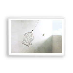 Plakat i hvid ramme - I sit elementet - 91x61 cm