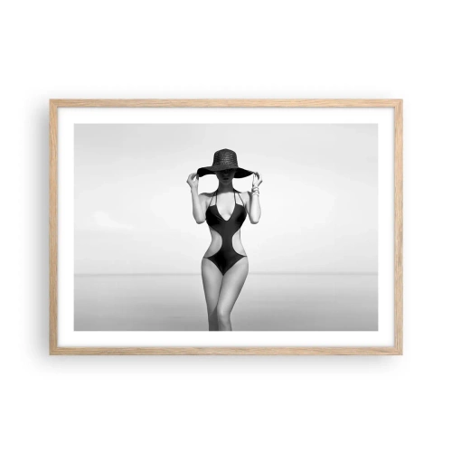 Plakat i ramme af lyst egetræ - Mit navn er Elegance - 70x50 cm