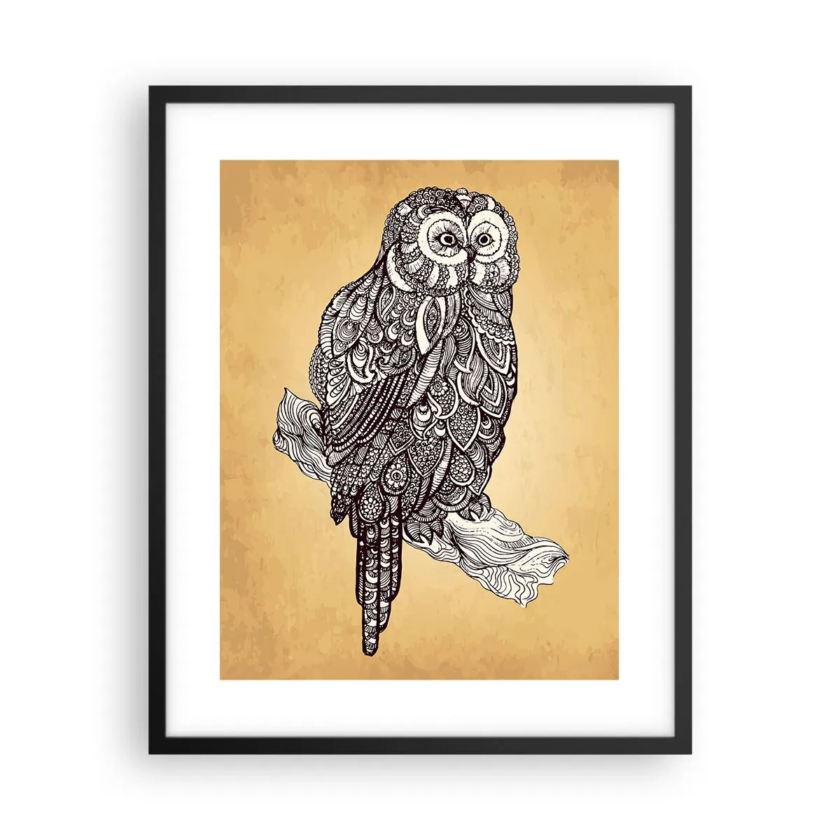 Plakat i sort ramme - Indviklede ornamenter af visdom - 40x50 cm