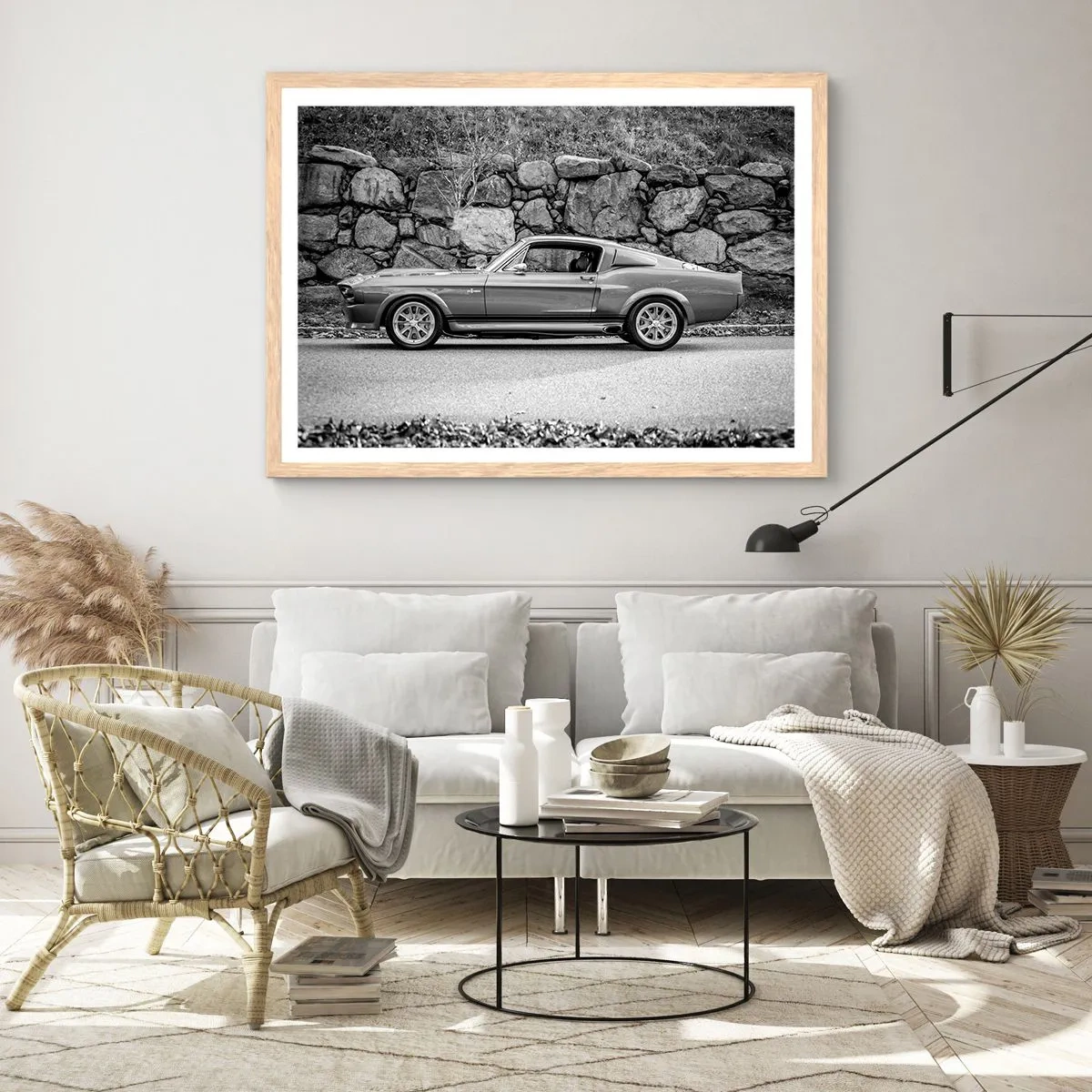 Plakat i ramme af lyst egetræ - En legende fra 1960'erne. - 91x61 cm