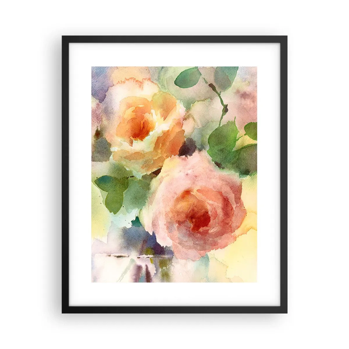 Plakat i sort ramme - Delikat som akvarelfarve - 40x50 cm