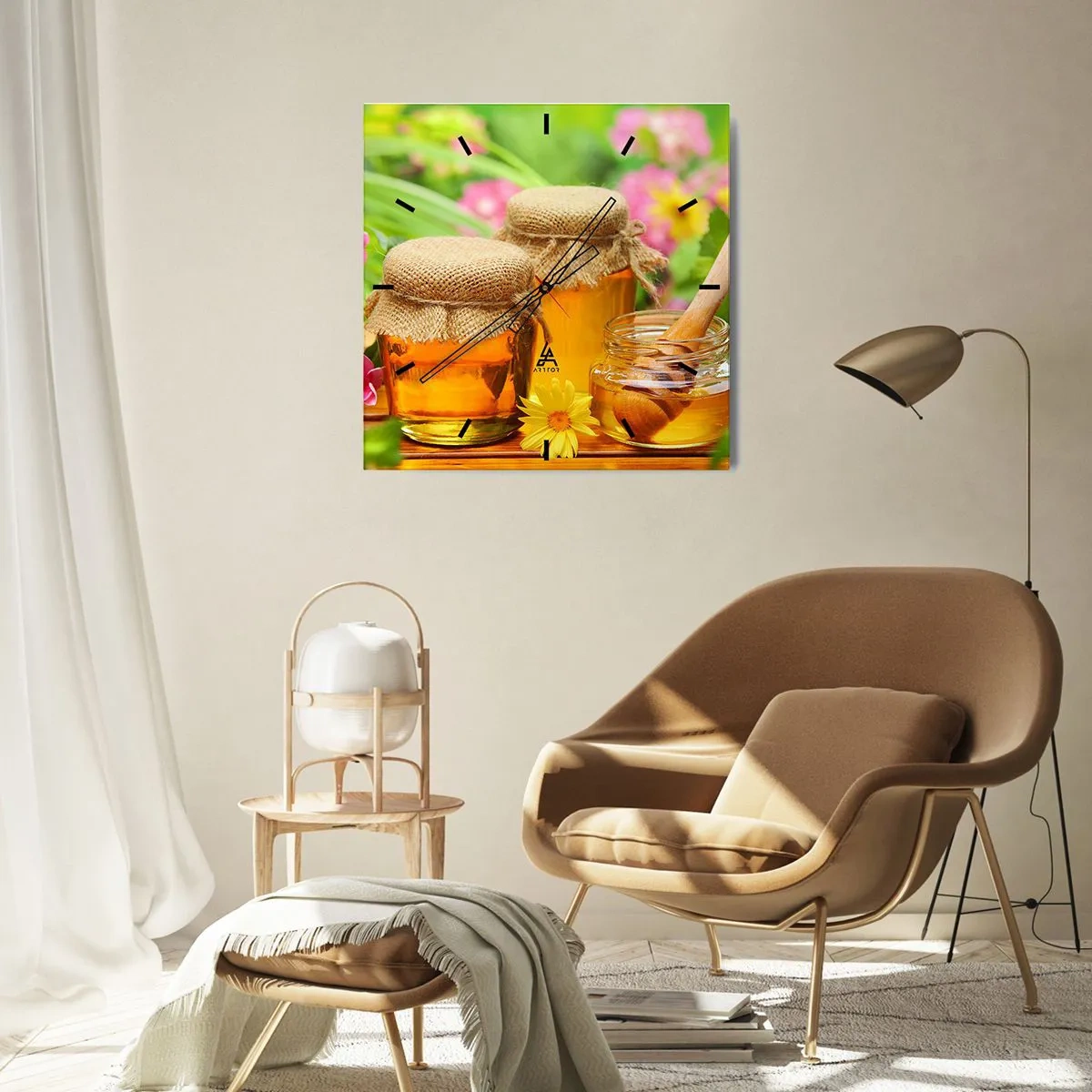 Vægur, Uret - Sød og blomsteragtig - 40x40 cm