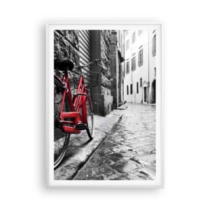 Plakat i hvid ramme - Ægte skønhed ældes ikke - 70x100 cm