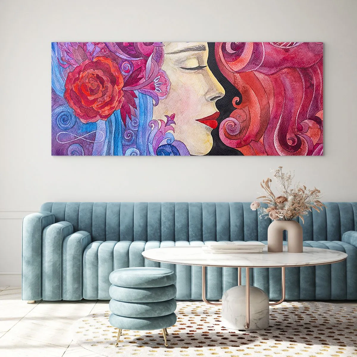 Billede på glas - Art Nouveau er stadig i live - 100x40 cm