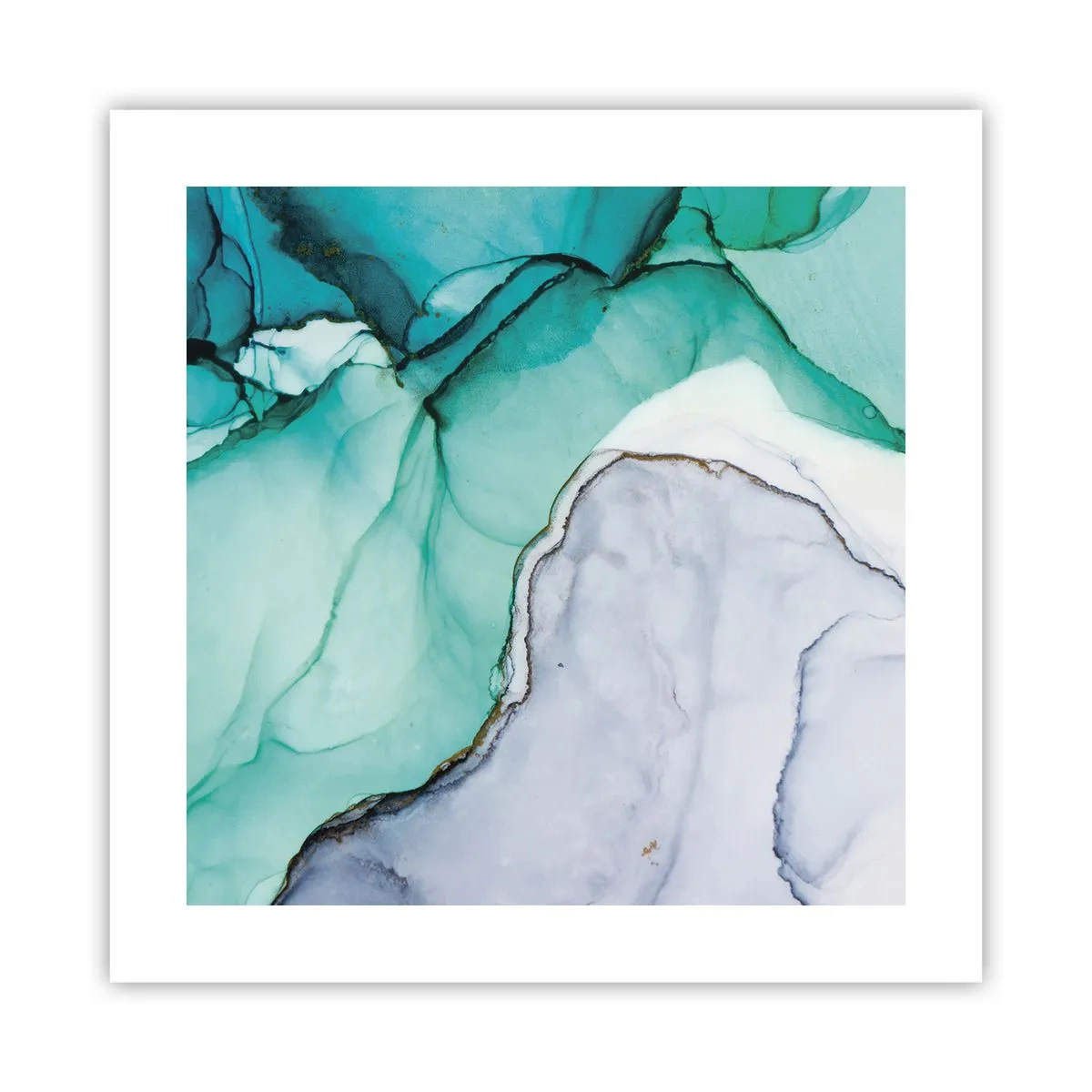 Plakat - Undersøgelse i turkis - 40x40 cm