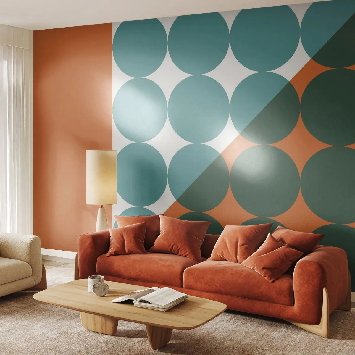 Fototapet Selvklæbende Deluxe Sticker - Op og over - Abstraktion, Stykke, Grafik - 300x210 cm