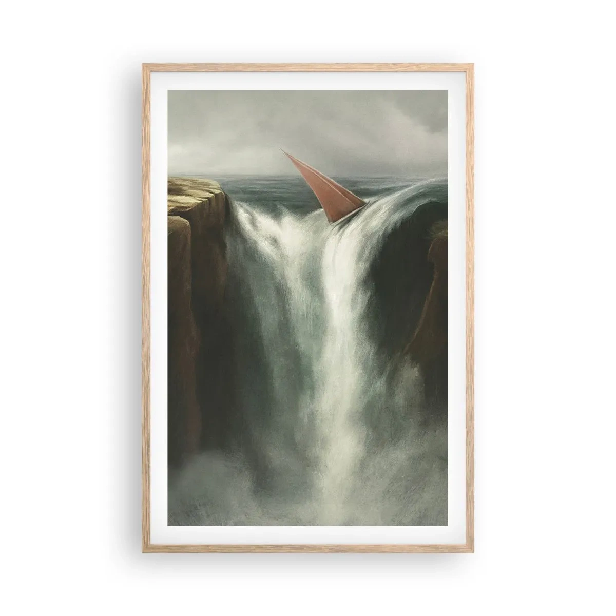 Plakat i ramme af lyst egetræ - Livets advarsler - 61x91 cm