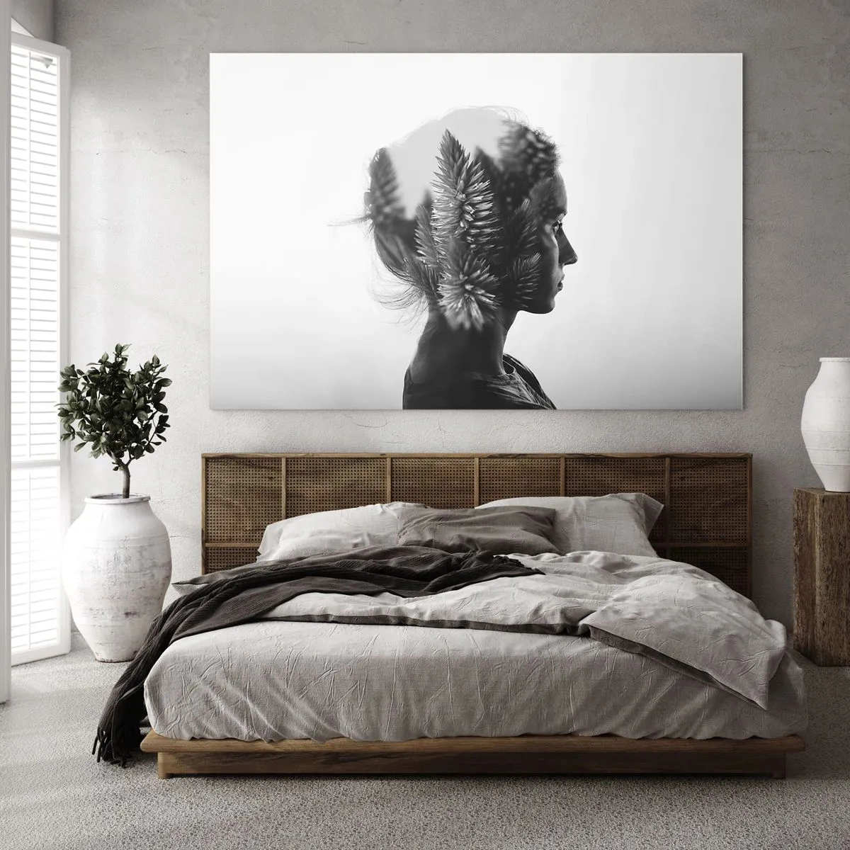 Billede på glas - Dame af fyrreskoven - 120x80 cm