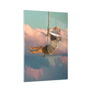 Billede på glas - Sjov i skyerne - 70x100 cm