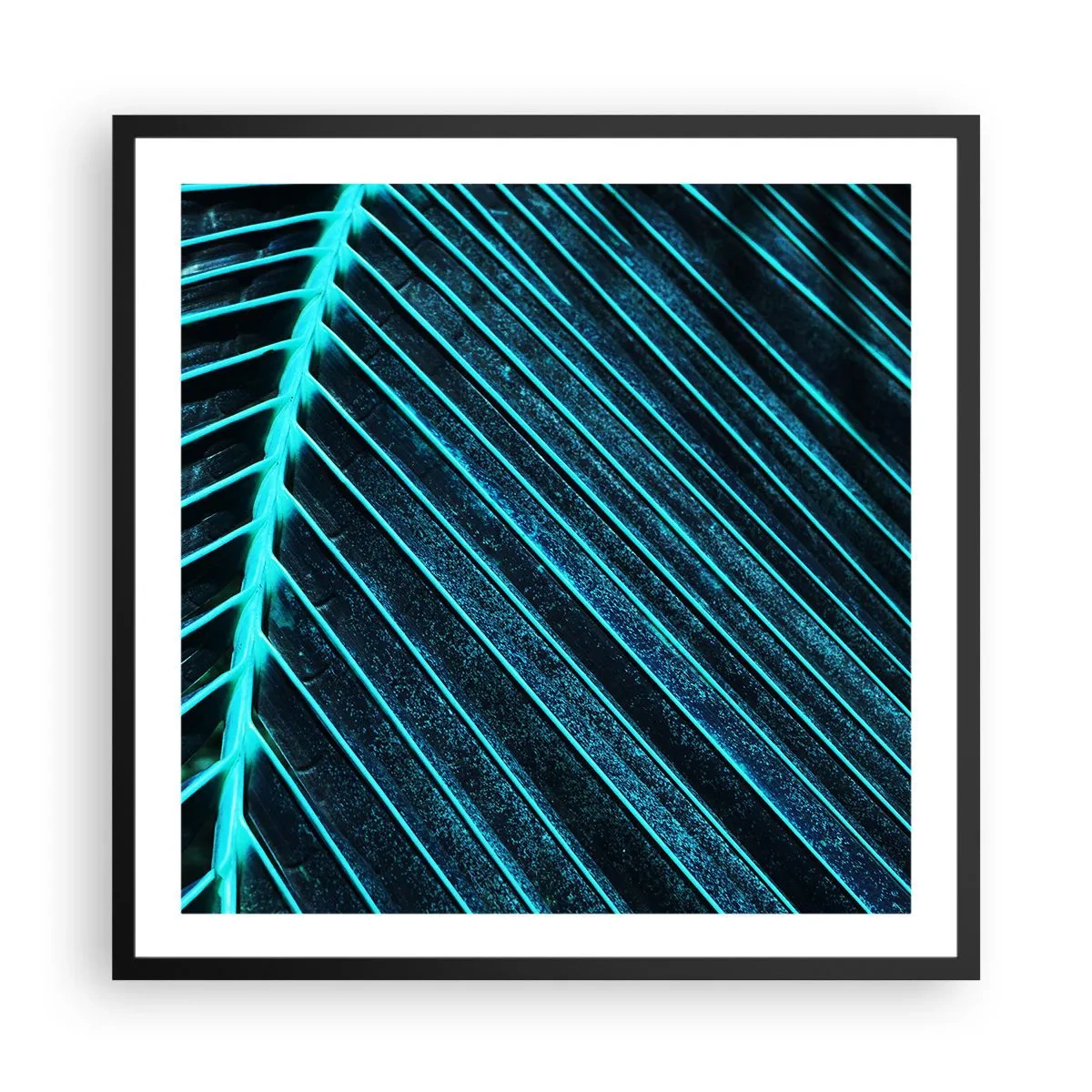 Plakat i sort ramme - Tekstur af grønt - 60x60 cm