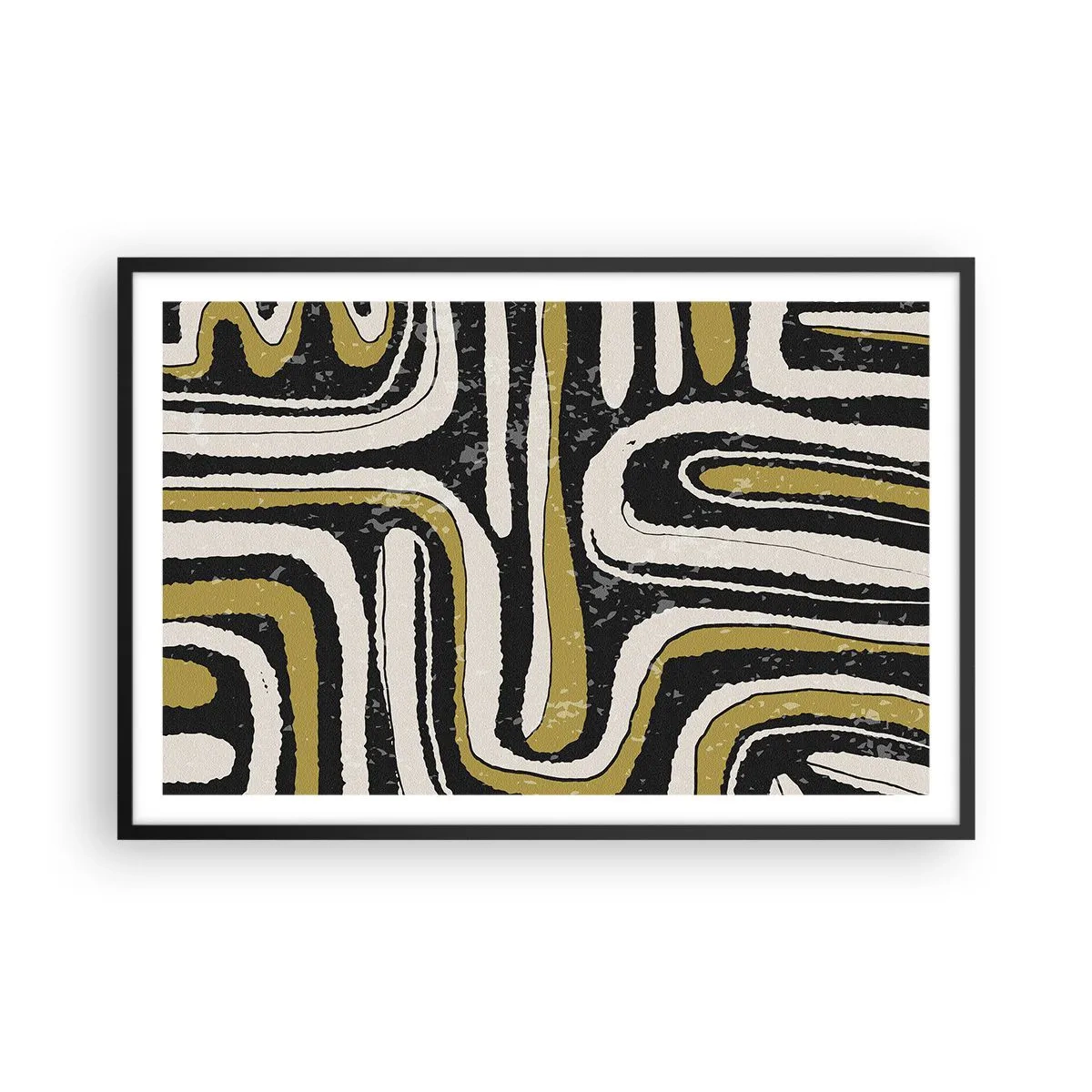 Plakat i sort ramme - Komposition: stier og gyder - 91x61 cm