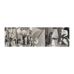 Prøve Fototapet Selvklæbende Deluxe Sticker - I lydenes rum - Abstraktion, Band, Jazz - 100x30 cm