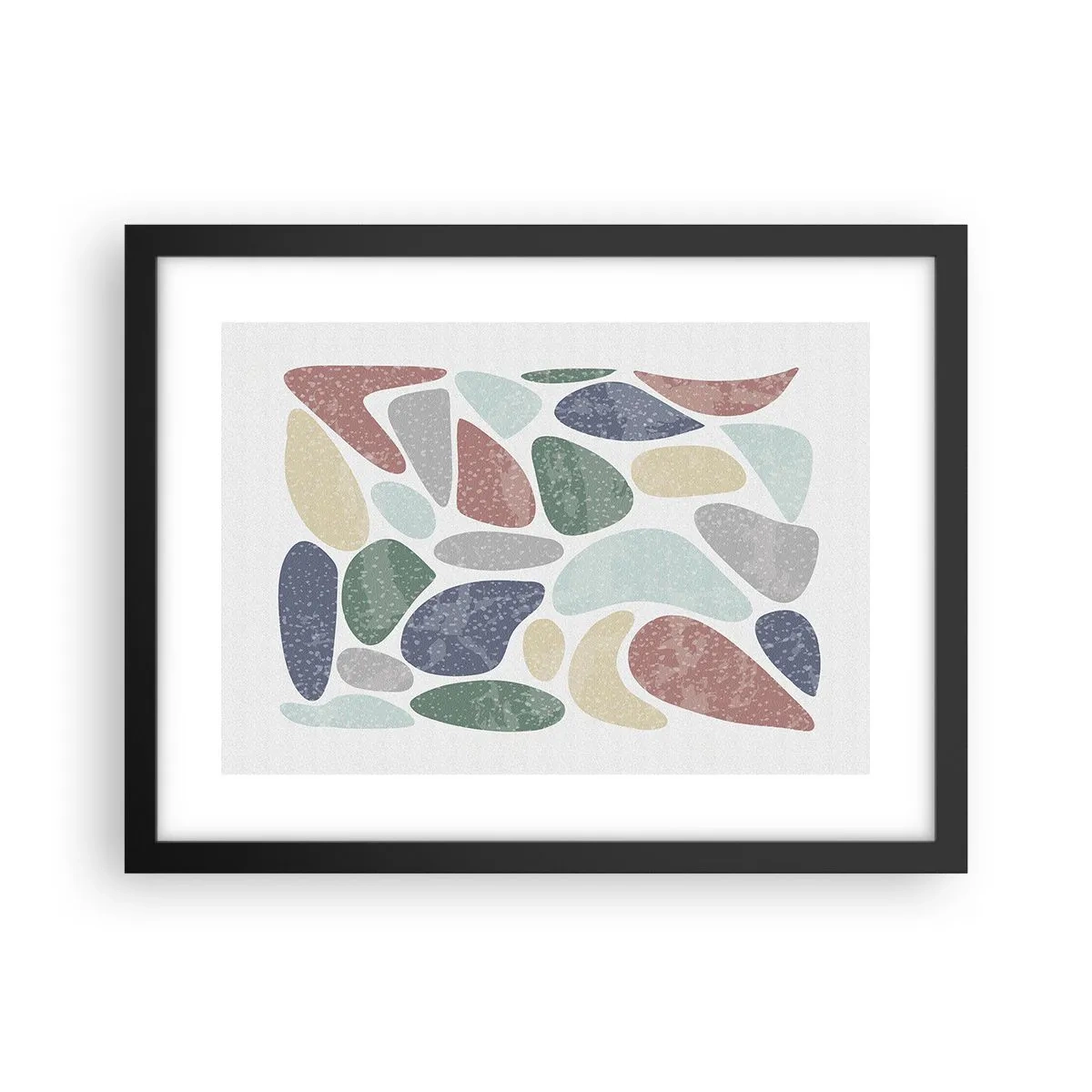 Plakat i sort ramme - Mosaik af pulveriserede farver - 40x30 cm