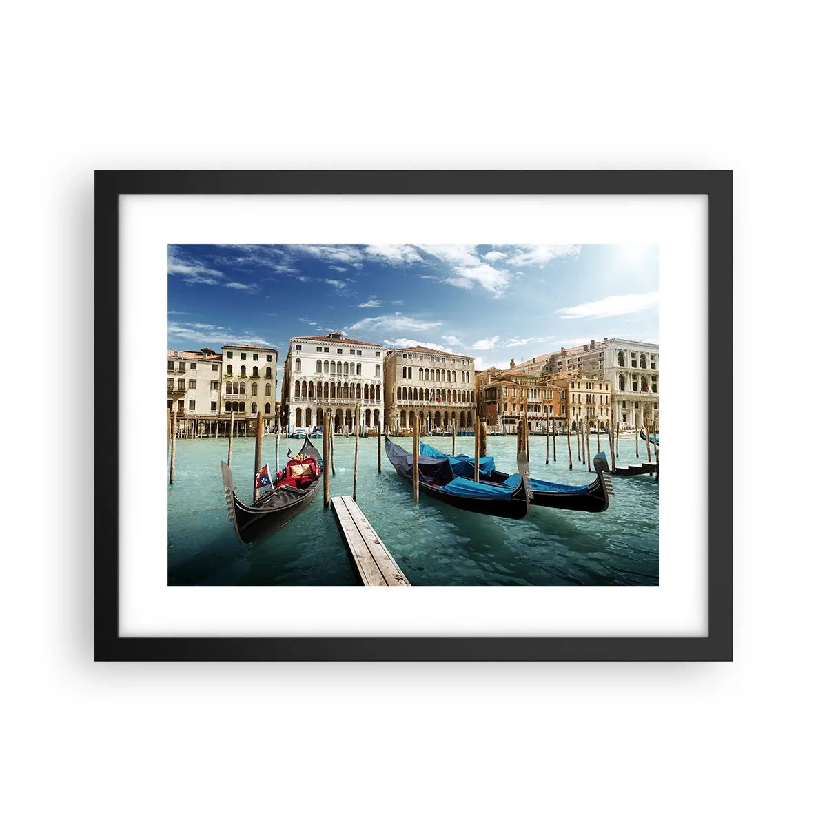 Plakat i sort ramme - Paladser i blåt - 40x30 cm