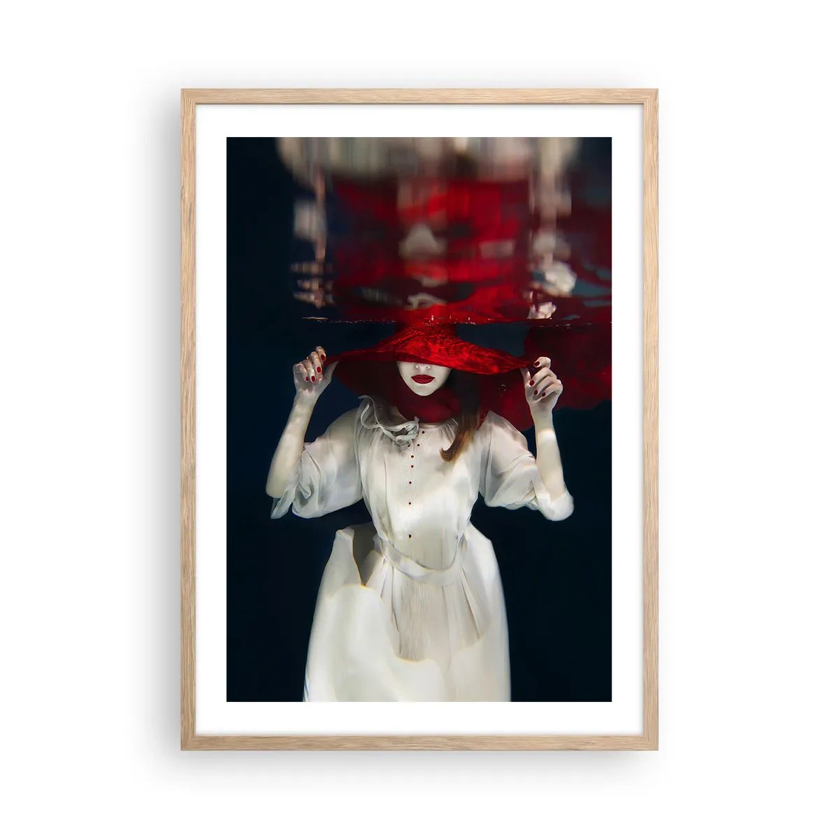 Plakat i ramme af lyst egetræ - Vidunderkvinden - 50x70 cm