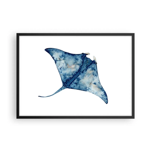 Plakat i sort ramme - Liv i blåt - 70x50 cm