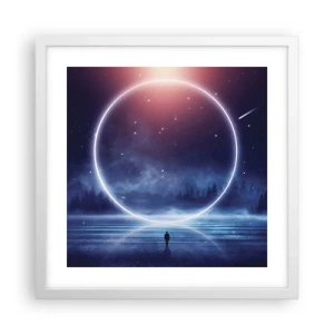 Plakat i hvid ramme - De er allerede her... - 40x40 cm