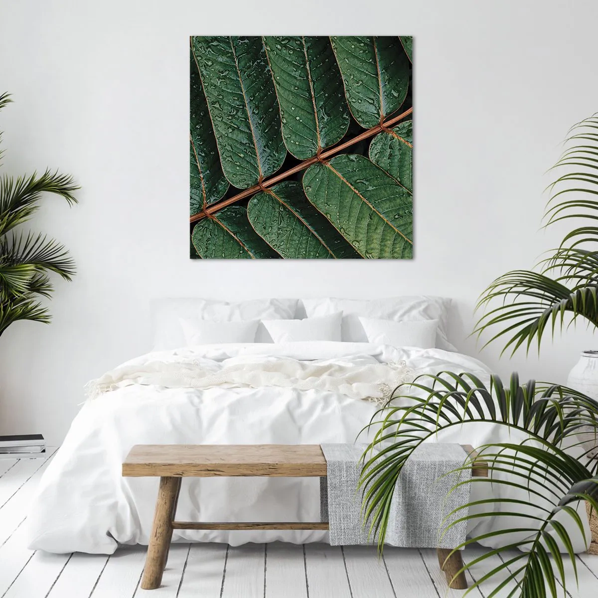 Lærredstryk - Billede på lærred - I en grøn rytme - 50x50 cm