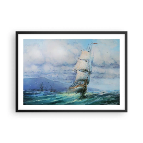 Plakat i sort ramme - God vind - 70x50 cm
