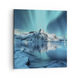 Lærredstryk - Billede på lærred - Nat med lys - 70x70 cm