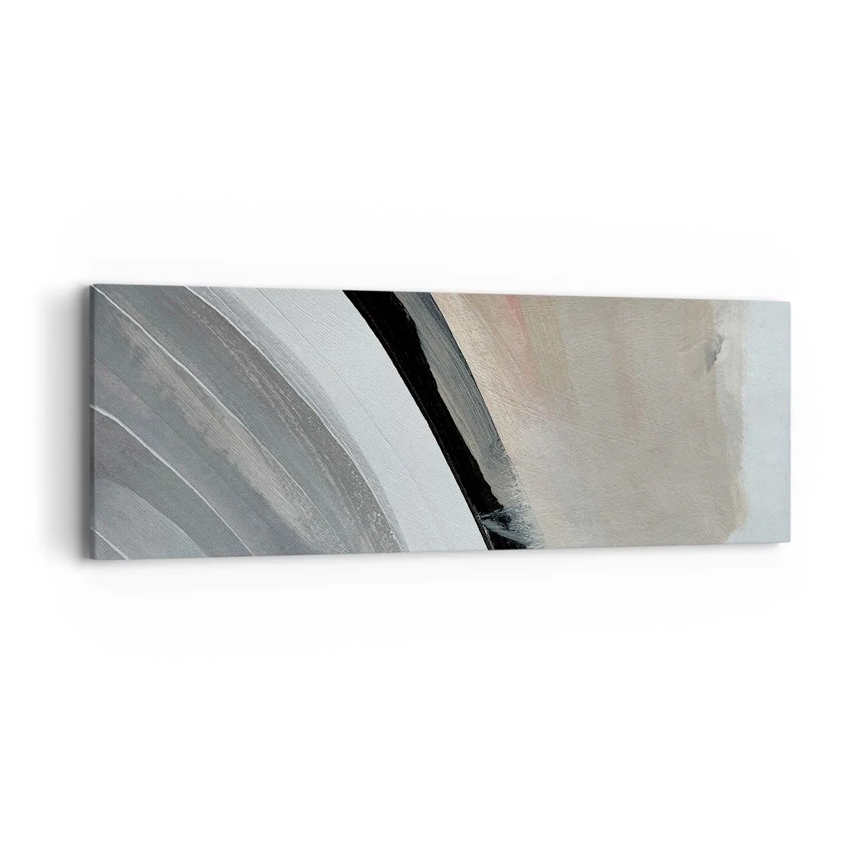 Lærredstryk - Billede på lærred - Komposition: en bue af sort og gråt - 90x30 cm