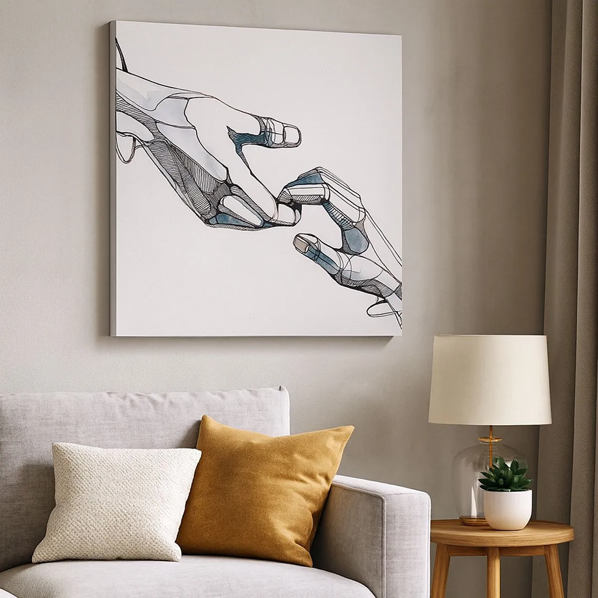 Lærredstryk - Billede på lærred - En god gestus - 30x30 cm