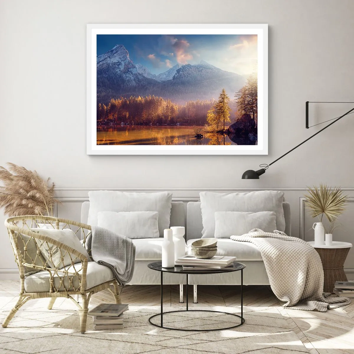 Plakat i hvid ramme - I bjerge og dale - 91x61 cm