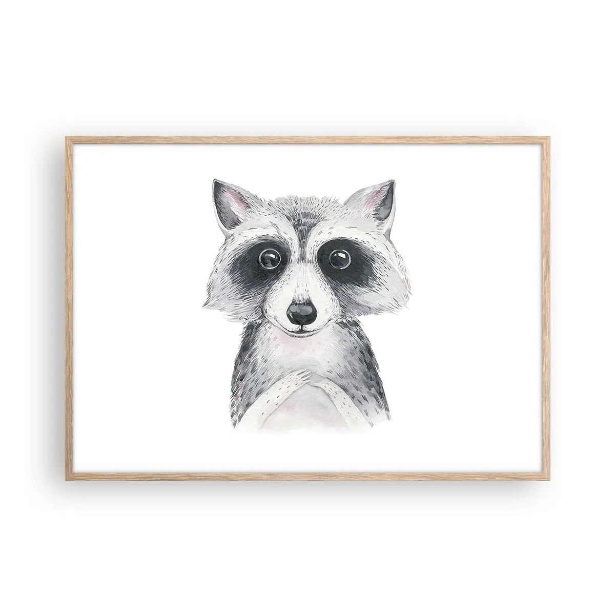 Plakat i ramme af lyst egetræ - Et øjeblik til at trække på skuldrene - 100x70 cm