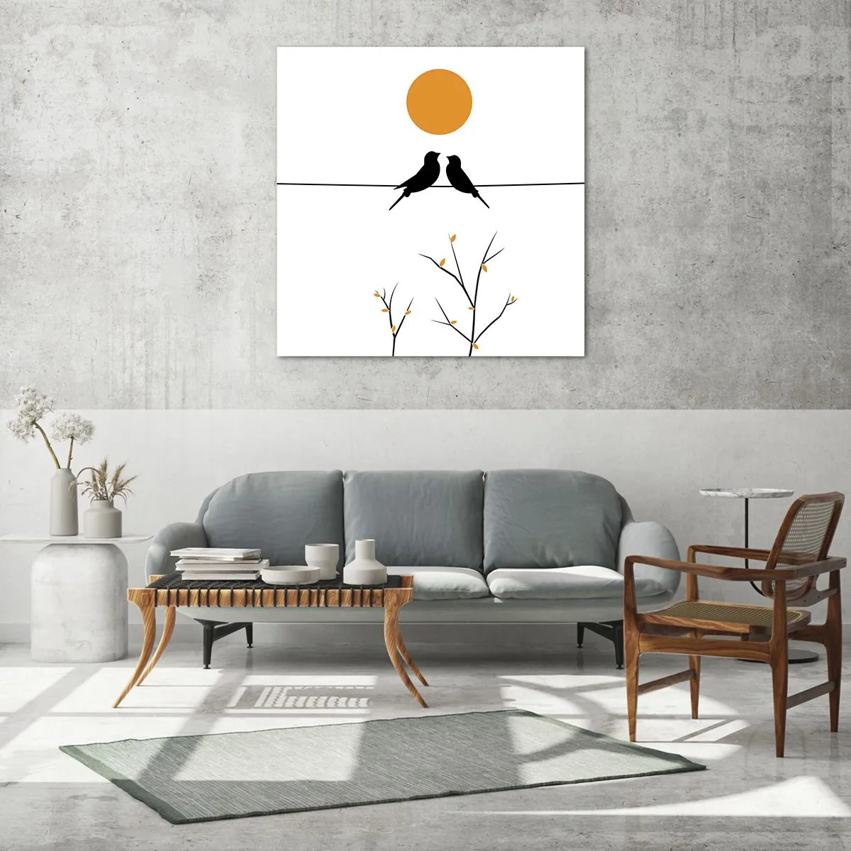 Billede på glas - Nattergal - 30x30 cm