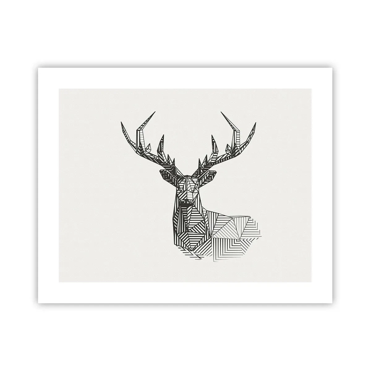 Plakat - Hjorte i kubistisk stil - 50x40 cm