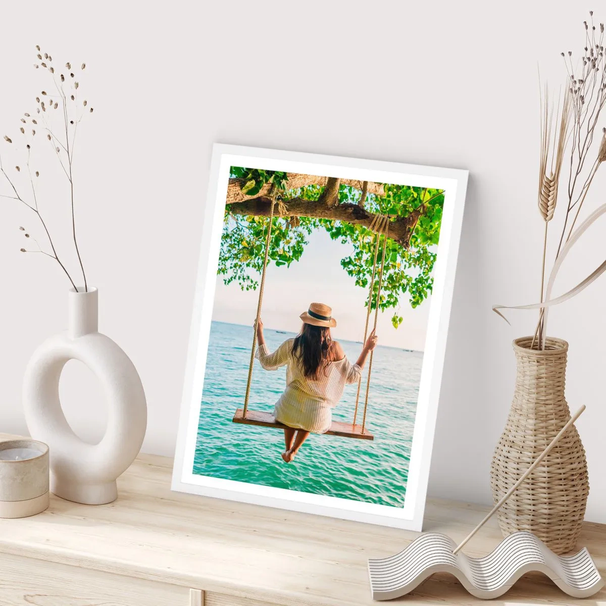 Plakat i hvid ramme - Livet er smukt - 40x50 cm