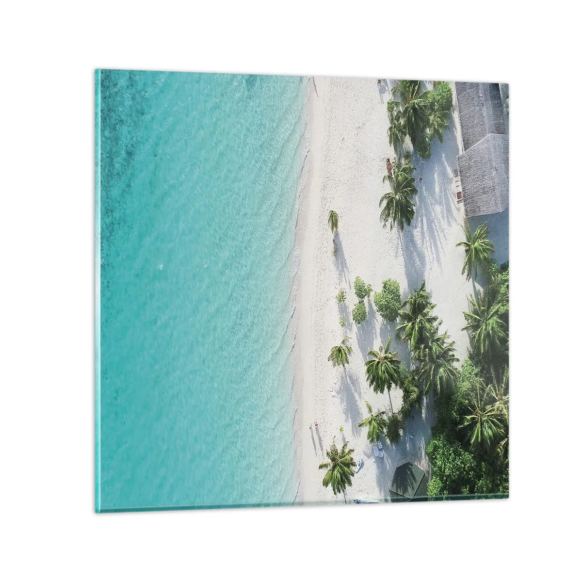 Billede på glas - Ferie i paradis - 30x30 cm