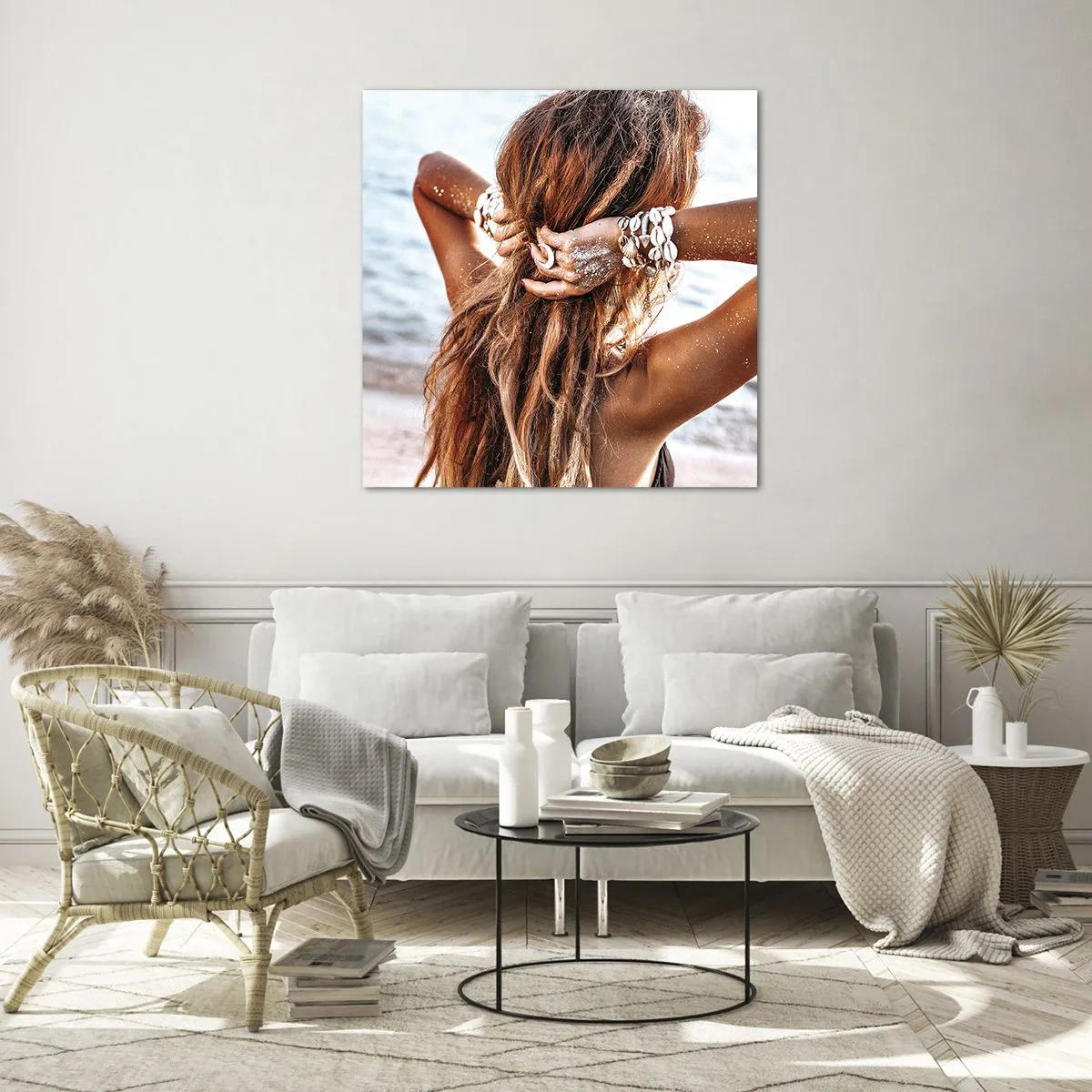 Billede på glas - Søster af vand og solskin - 70x70 cm