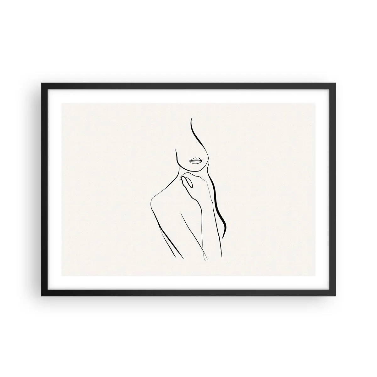 Plakat i sort ramme - Bølge af melankoli - 70x50 cm