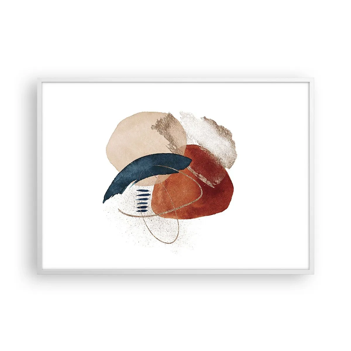 Plakat i hvid ramme - Oval sammensætning - 100x70 cm