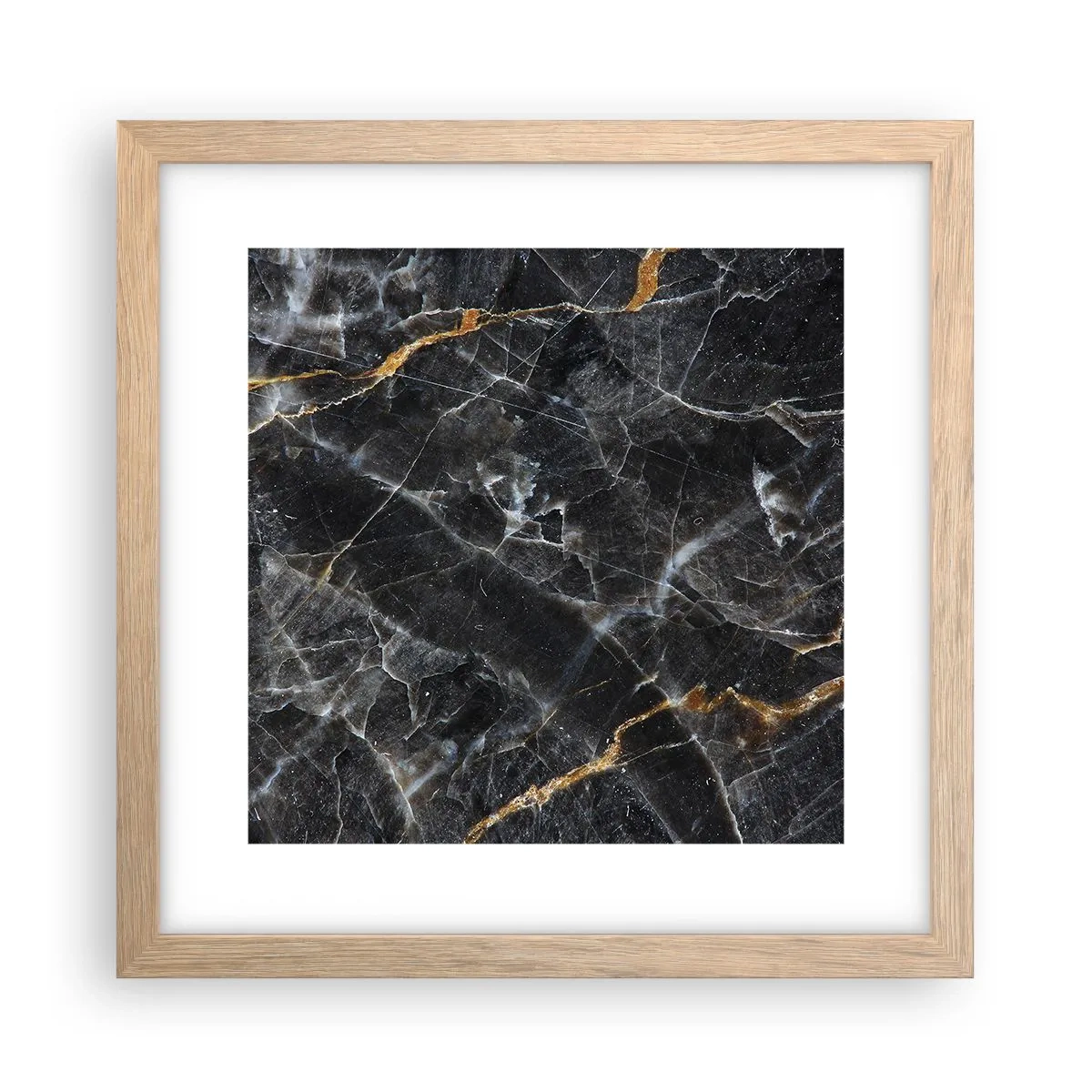 Plakat i ramme af lyst egetræ - En stens indre liv - 30x30 cm
