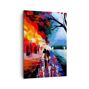 Lærredstryk - Billede på lærred - Flammende efterår i parken - 50x70 cm