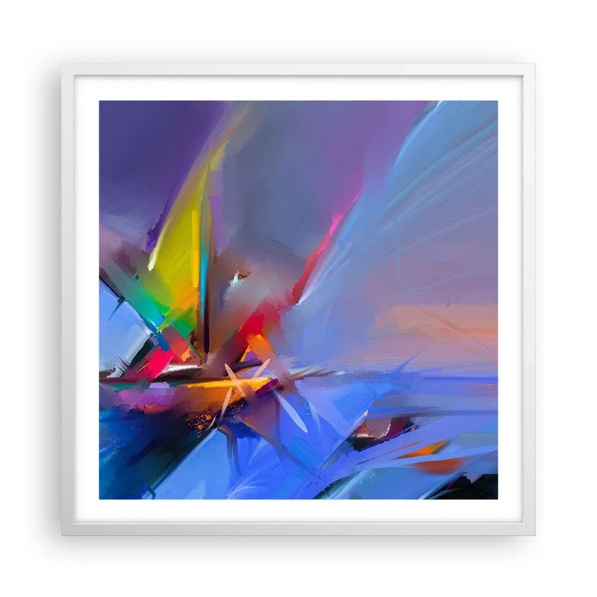Plakat i hvid ramme - Propeller som en fugl - 60x60 cm