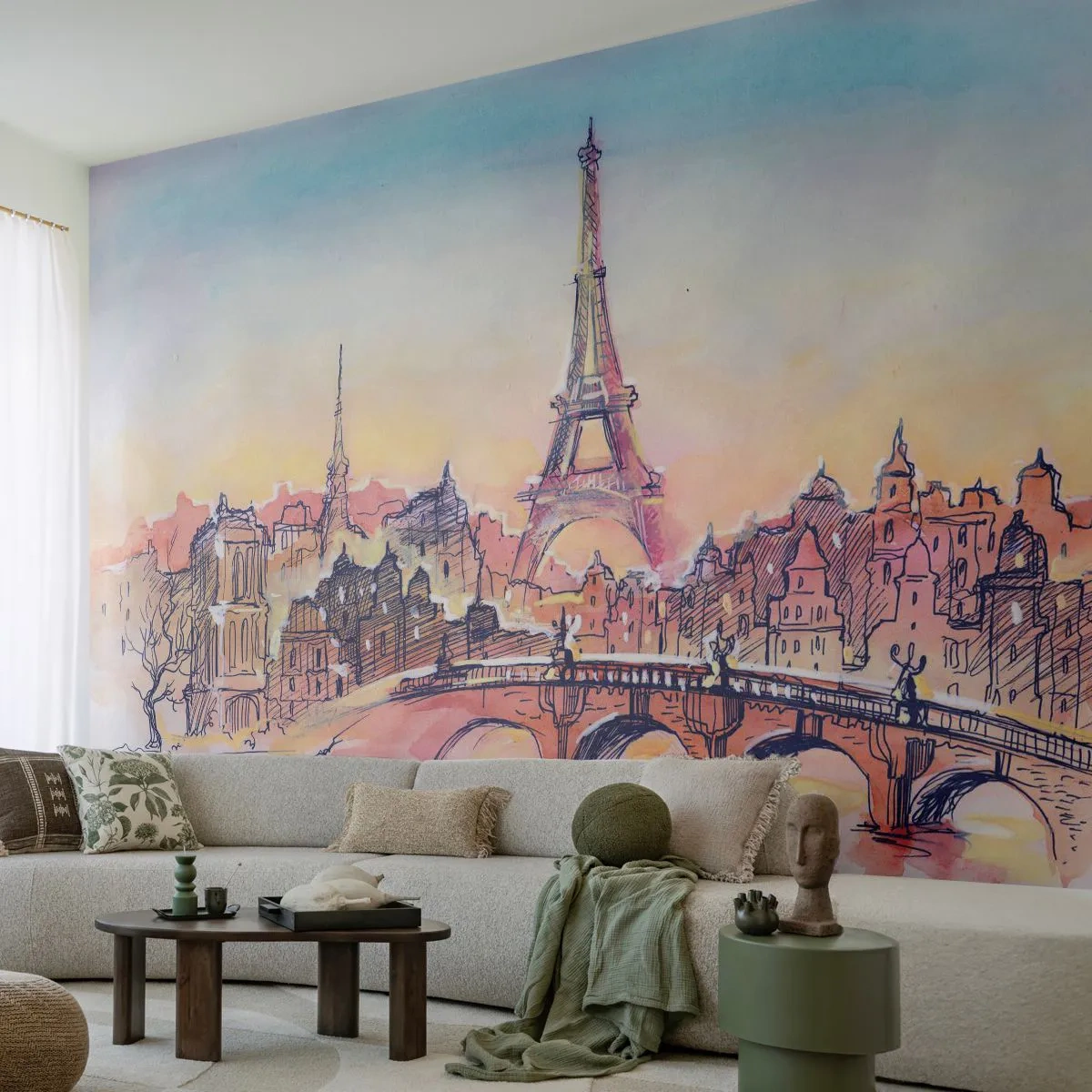 Fototapet Premium Sand - Den eneste by af sin art i verden - By, Eiffeltårnet, Paris - 250x175 cm