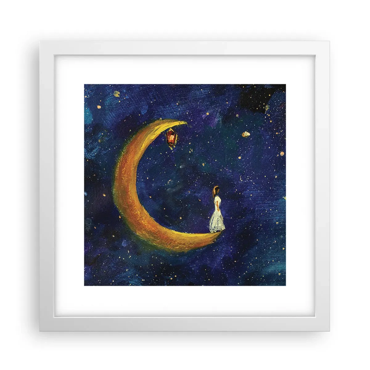Plakat i hvid ramme - Kald på verden - 30x30 cm