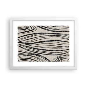 Plakat i hvid ramme - Et spild af linjer - 40x30 cm