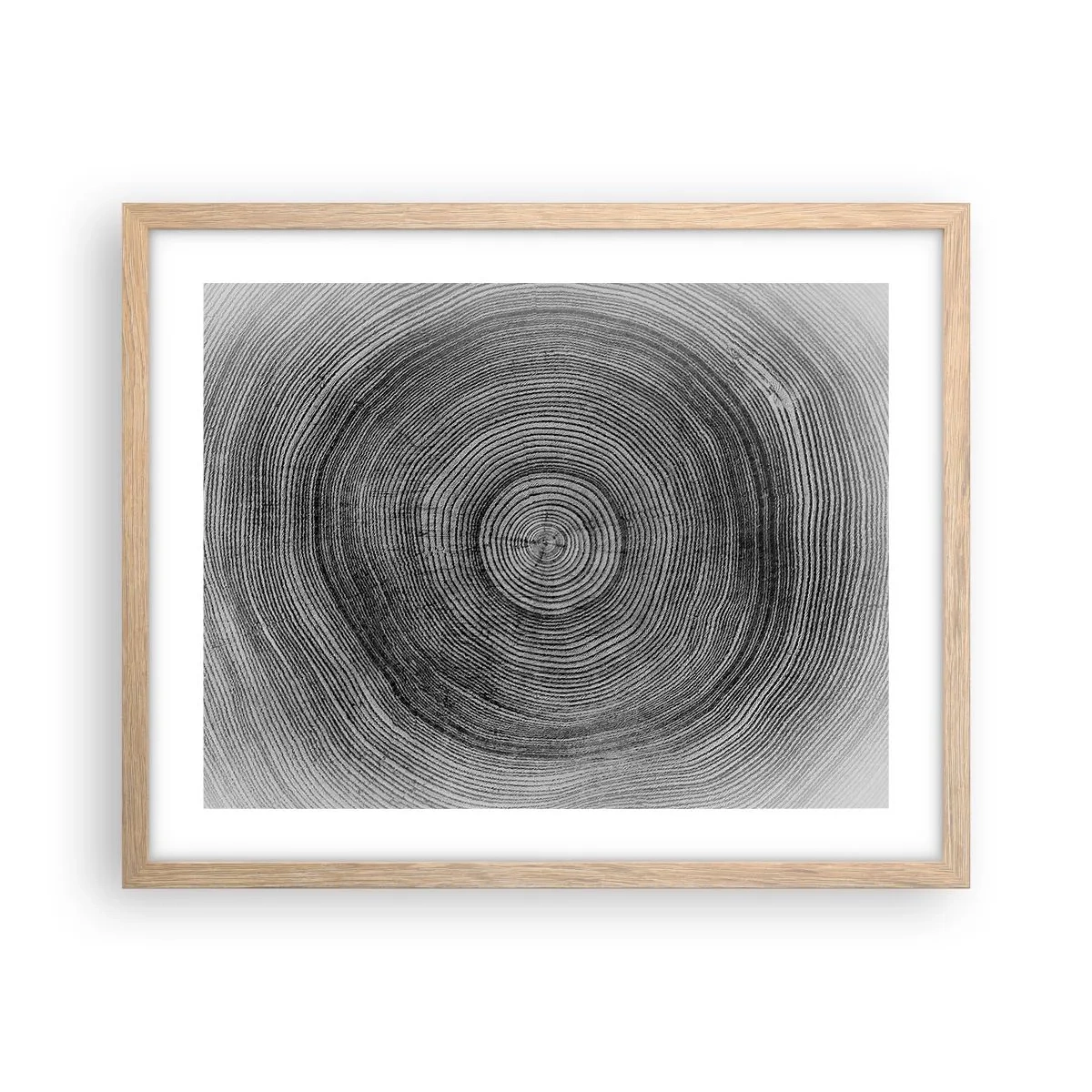 Plakat i ramme af lyst egetræ - Et tegn på tiden - 50x40 cm