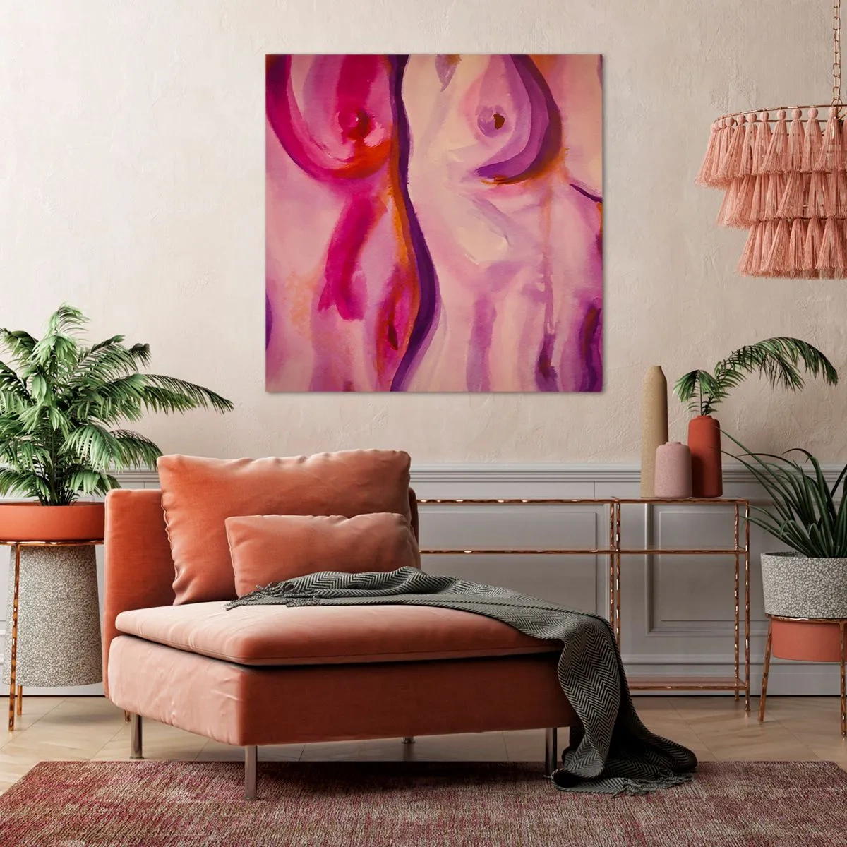 Lærredstryk - Billede på lærred - En ode til kvindelighed - 40x40 cm