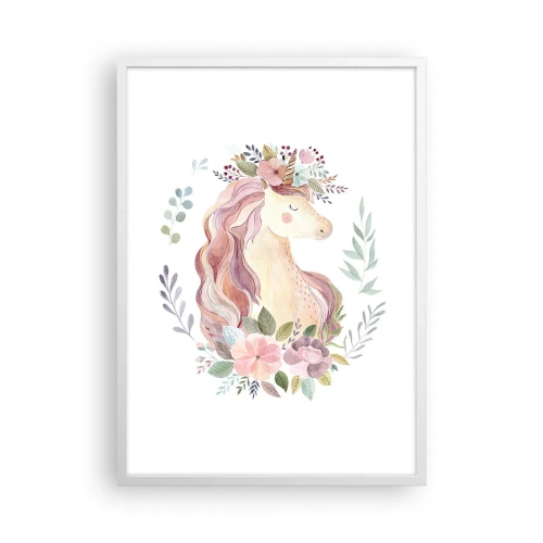 Plakat i hvid ramme - En invitation til eventyrets verden - 50x70 cm