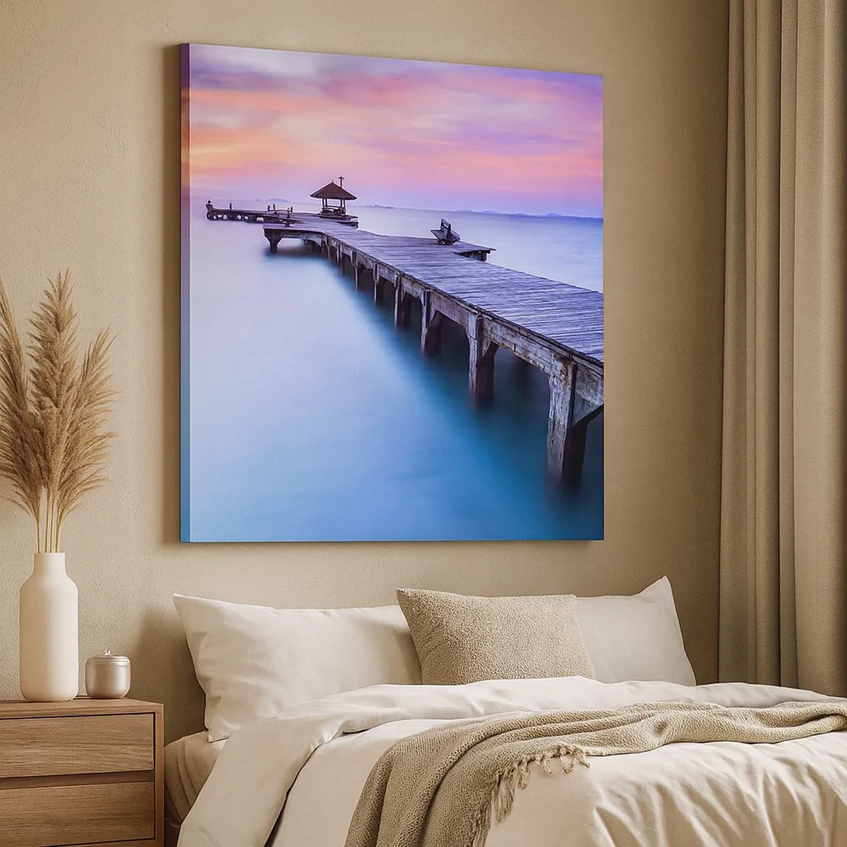 Lærredstryk - Billede på lærred - Et hav af ro til horisonten - 30x30 cm